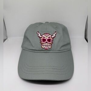 Stone Brewing Grey Dad Hat Pink Skulls Adjustable Cap